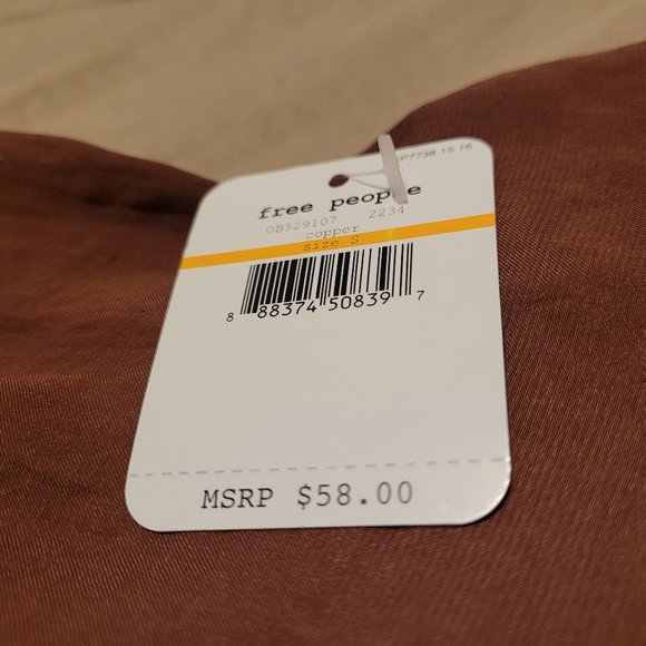 Free People CRIMSON (RED) LACE INSET PLUNGING CAMISOLE TANK TOP / CAMI - Picture 6 of 13